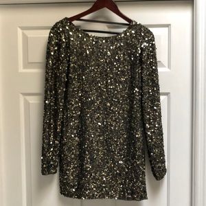 Allen Schwartz Gold Sequin Dress NWOT
